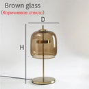 GobekUsa Glass Lampshade LED Table Lamp for Modern Bedroom Decor