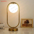 GobekUsa Brass Glass LED Table Lamp | Modern Bedside Reading Desk Light