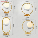 GobekUsa Brass Glass LED Table Lamp | Modern Bedside Reading Desk Light