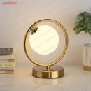 GobekUsa Brass Glass LED Table Lamp | Modern Bedside Reading Desk Light