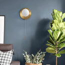 GobekUsa Glass Round Wall Lamp Brass Wall Light for Living Room & Bedroom