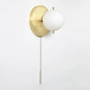GobekUsa Glass Round Wall Lamp Brass Wall Light for Living Room & Bedroom