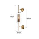 GobekUsa Brass Glass Wall Lamp for Bedroom, Living Room, Aisle - Nordic Design