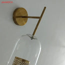 GobekUsa Brass Glass Wall Lamp for Bedroom, Living Room, Aisle - Nordic Design