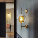GobekUsa Brass Glass Wall Lamp for Bedroom, Living Room, Aisle - Nordic Design