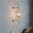 GobekUsa Brass Glass Wall Lamp for Bedroom, Living Room, Aisle - Nordic Design