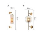 GobekUsa Brass Glass Wall Lamp for Bedroom, Living Room, Aisle - Nordic Design
