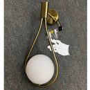 GobekUsa Brass Glass Wall Lamp for Nordic Modern Bedroom Lighting