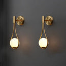 GobekUsa Brass Glass Wall Lamp for Nordic Modern Bedroom Lighting