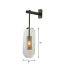 GobekUsa Sleek Glass Capsule Sconce - Minimalist 1-Light Wall Mount with Wire Mesh Guard