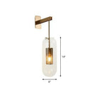GobekUsa Sleek Glass Capsule Sconce - Minimalist 1-Light Wall Mount with Wire Mesh Guard