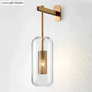 GobekUsa Sleek Glass Capsule Sconce - Minimalist 1-Light Wall Mount with Wire Mesh Guard
