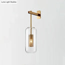 GobekUsa Sleek Glass Capsule Sconce - Minimalist 1-Light Wall Mount with Wire Mesh Guard
