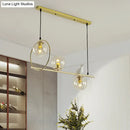GobekUsa Modern Clear Glass Pendant Light Fixture with White Bird - Global Island Lamp, Gold Trim, 3 Heads