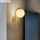 GobekUsa Modern Brass Wall Mounted Bedside Lamp with Grey/Clear Water/White Glass Shade