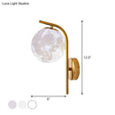 GobekUsa Modern Brass Wall Mounted Bedside Lamp with Grey/Clear Water/White Glass Shade