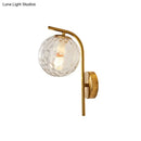 GobekUsa Modern Brass Wall Mounted Bedside Lamp with Grey/Clear Water/White Glass Shade