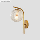GobekUsa Modern Brass Wall Mounted Bedside Lamp with Grey/Clear Water/White Glass Shade