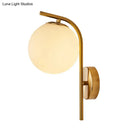 GobekUsa Modern Brass Wall Mounted Bedside Lamp with Grey/Clear Water/White Glass Shade