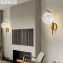 GobekUsa Modern Brass Wall Mounted Bedside Lamp with Grey/Clear Water/White Glass Shade