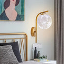 GobekUsa Modern Brass Wall Mounted Bedside Lamp with Grey/Clear Water/White Glass Shade