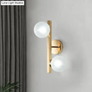 GobekUsa Modern Brass Globe Wall Mount Lamp with Linear Design - 2 Heads