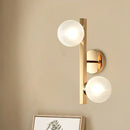 GobekUsa Modern Brass Globe Wall Mount Lamp with Linear Design - 2 Heads