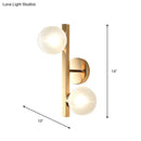 GobekUsa Modern Brass Globe Wall Mount Lamp with Linear Design - 2 Heads