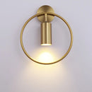 GobekUsa Brass Gold Ring Adjustable LED Wall Sconce Light for Home Hotel Corridor