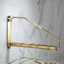 GobekUsa Brass Gold Wall Clothing Hanger Holder Organizer Rack for Folding Drying