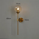 GobekUsa Golden Glass Ball LED Wall Lamps with Touch Switch, Modern Nordic Decor Lighting