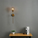GobekUsa Golden Glass Ball LED Wall Lamps with Touch Switch, Modern Nordic Decor Lighting
