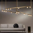 GobekUsa Gray Glass LED Chandeliers: Modern Art Deco Lighting for Dining Room, Kitchen & Parlor