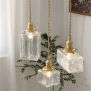 GobekUsa Ice Cube Glass LED Pendant Light Modern Home Decor Hanging Lamp