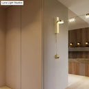 GobekUsa Minimalist L-Shaped LED Wall Sconce with Pull Chain for Living Room Lighting