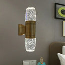 GobekUsa Modern LED Crystal Wall Sconce Light in Brass for Bedroom