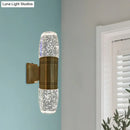 GobekUsa Modern LED Crystal Wall Sconce Light in Brass for Bedroom