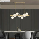 GobekUsa Modern Brass LED Glass Island Pendant Light Fixture - Spherical Design for Ceiling