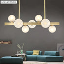 GobekUsa Modern Brass LED Glass Island Pendant Light Fixture - Spherical Design for Ceiling