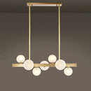 GobekUsa Modern Brass LED Glass Island Pendant Light Fixture - Spherical Design for Ceiling