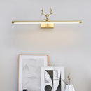 GobekUsa Modern Brass LED Linear Wall Sconce with Antler Arm in Warm Light - Wide Sizes Available