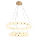 GobekUsa Brass LED Pendant Light Dimmable Acrylic Ball Luminaire for Bedroom & Living Room