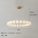 GobekUsa Brass LED Pendant Light Dimmable Acrylic Ball Luminaire for Bedroom & Living Room