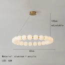 GobekUsa Brass LED Pendant Light Dimmable Acrylic Ball Luminaire for Bedroom & Living Room