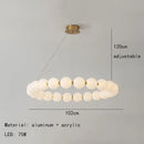 GobekUsa Brass LED Pendant Light Dimmable Acrylic Ball Luminaire for Bedroom & Living Room