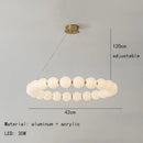GobekUsa Brass LED Pendant Light Dimmable Acrylic Ball Luminaire for Bedroom & Living Room