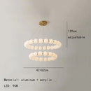 GobekUsa Brass LED Pendant Light Dimmable Acrylic Ball Luminaire for Bedroom & Living Room