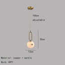 GobekUsa Brass LED Pendant Lights with Natural Marble Finish and Adjustable G9 Bulb