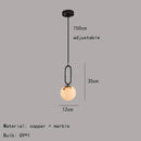 GobekUsa Brass LED Pendant Lights with Natural Marble Finish and Adjustable G9 Bulb
