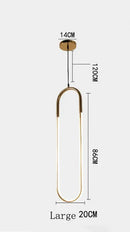GobekUsa LED U-shaped Bar Chandelier for Dining Living Bedroom - Nordic Minimalist Style